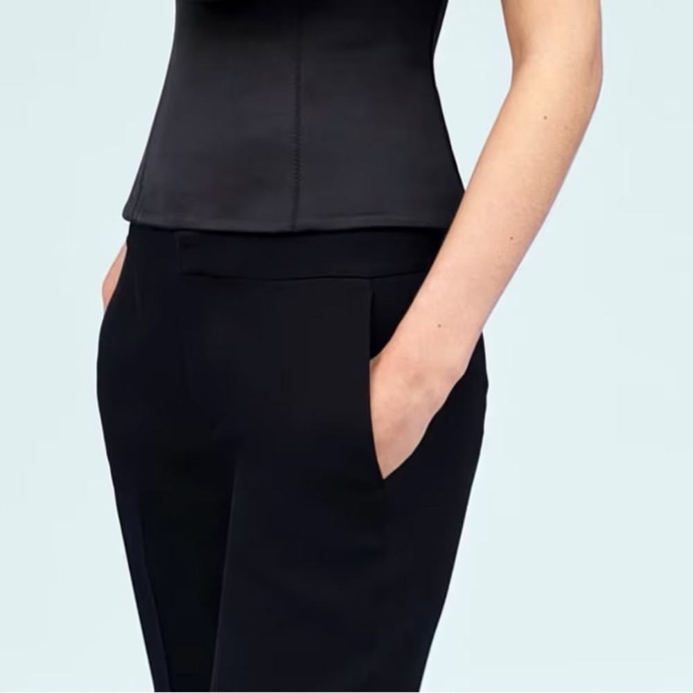 Zara Black Flare Trouser Suit Pants Size XL - Picture 8 of 9